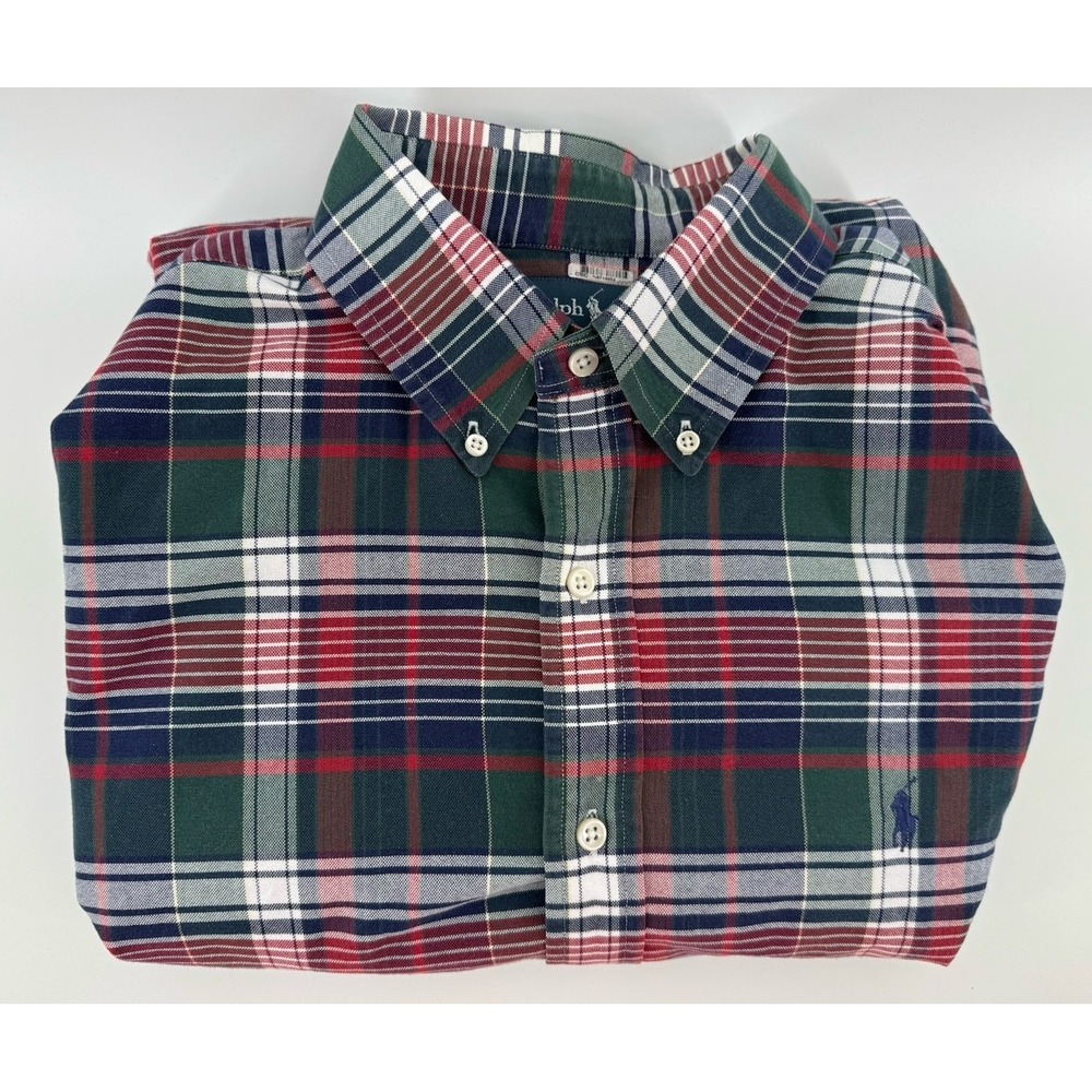 Ralph Lauren Classic Fit Plaid Print Long Sleeve size 17 36/37